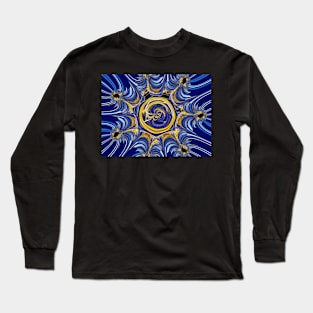 Blue and gold mandala Long Sleeve T-Shirt